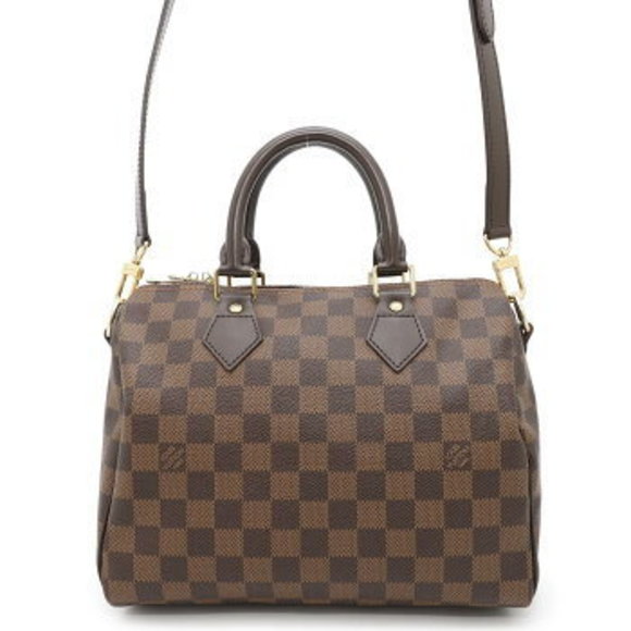 Louis Vuitton Handbag Ebene Brown Speedy Bandouliere Shoulder Bag - Picture 1 of 8